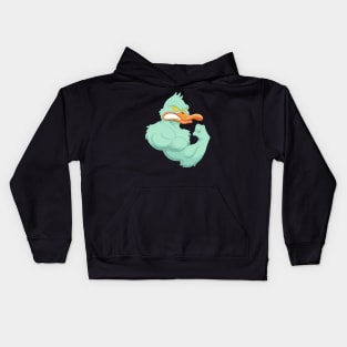 Duck Mascot muscle Kids Hoodie